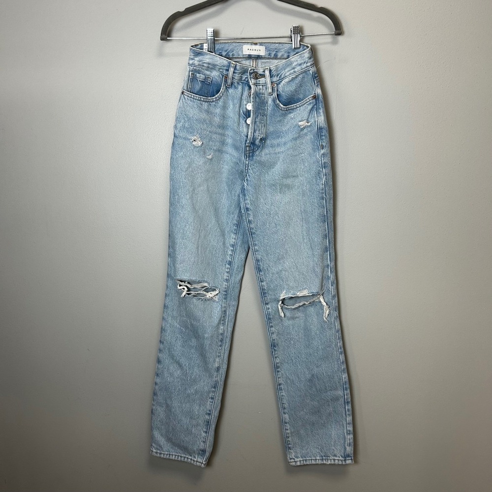 Pacsun pacific sunwear size 22‎ dad jeans buttonfly  distressed vintage inspired